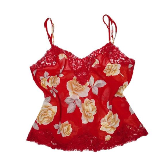 Floral lace chiffon cami top - Picture 3 of 5